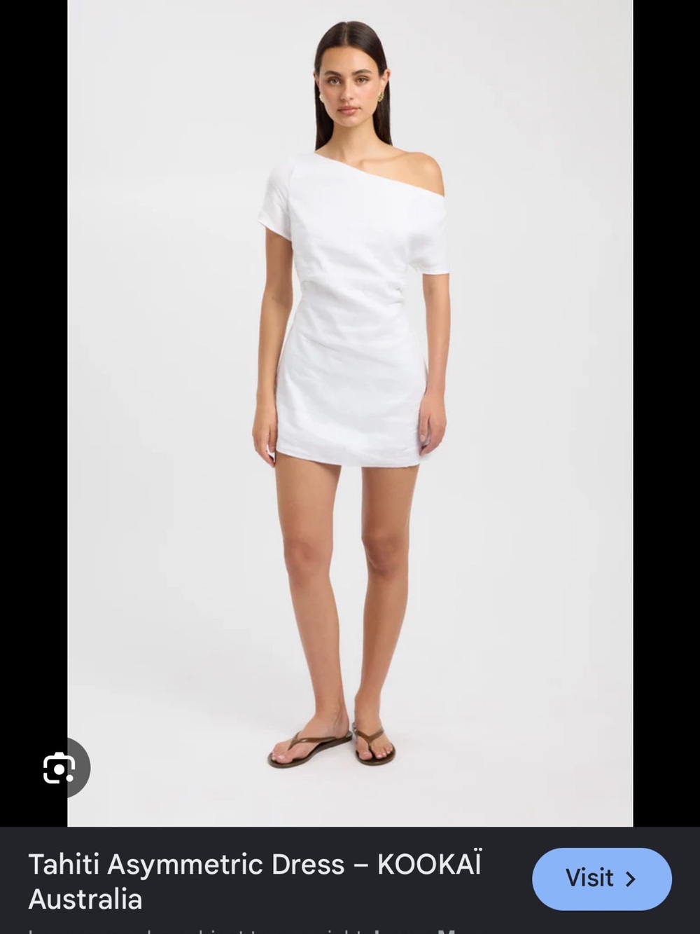 Kookai White One-Shoulder Asymmetric Mini Dress